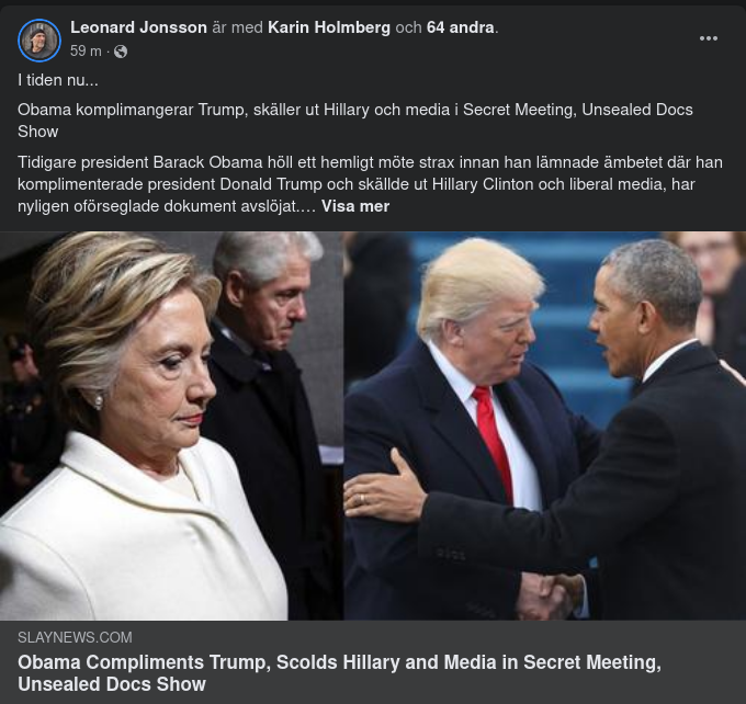 Obama Om Trump Strax Innan Avbytet