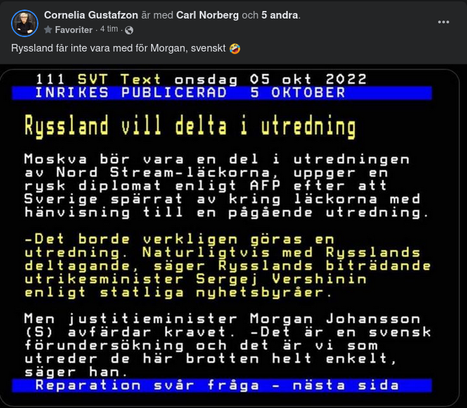 Positiv Rysk Deltagningsvilja I Nord Stream Utredning