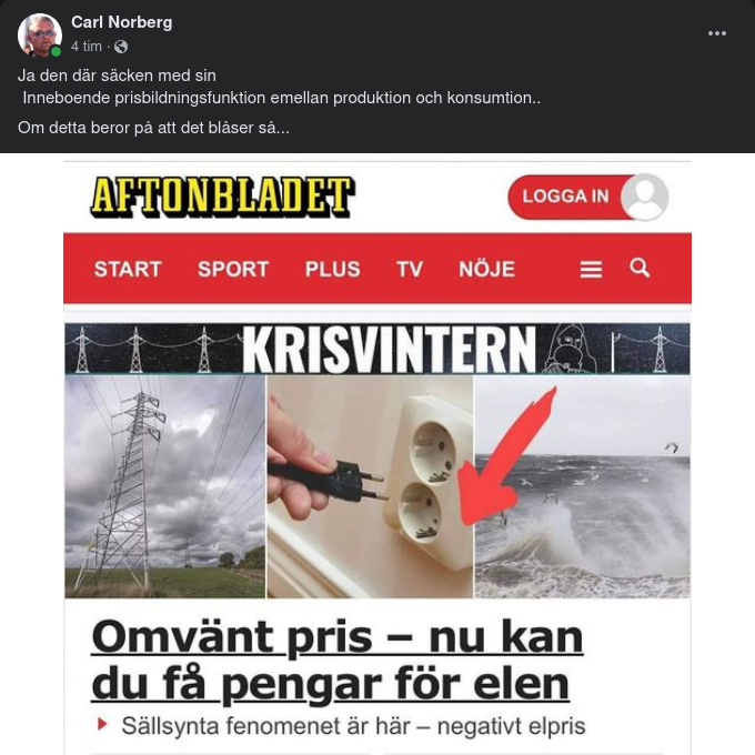 Det Sällsynta Fenomenet "Negativt Elpris" Är Här