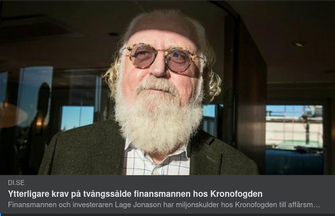 Tvångsförsäljning & Ytterligare Krav För Finansmannen Lage Jonasson