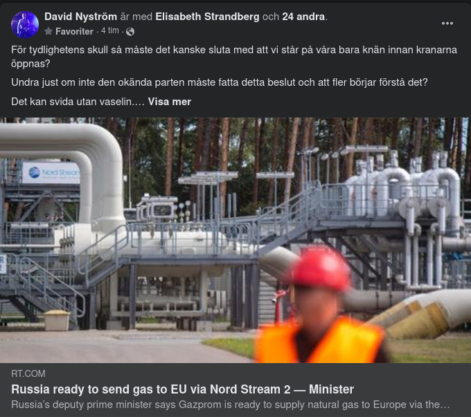 Ryssland Redo För Gasleverans Via Nord Stream 2