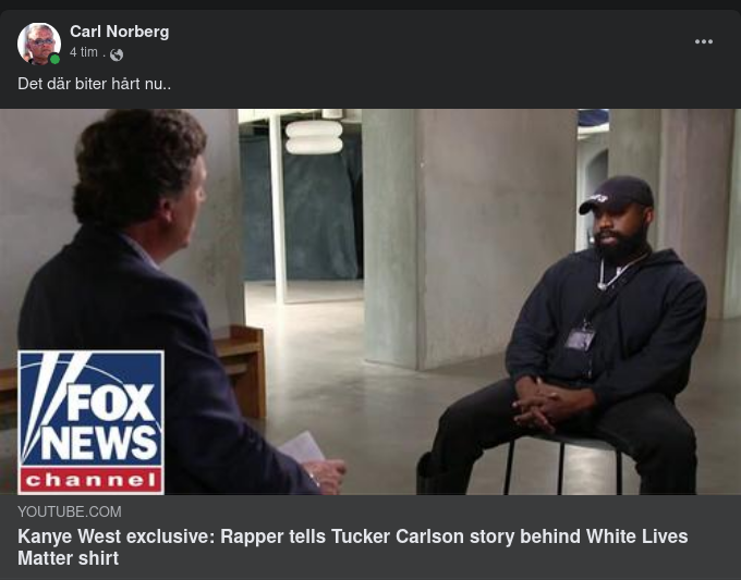 Kanye Hos Tucker Om White Lives Matter