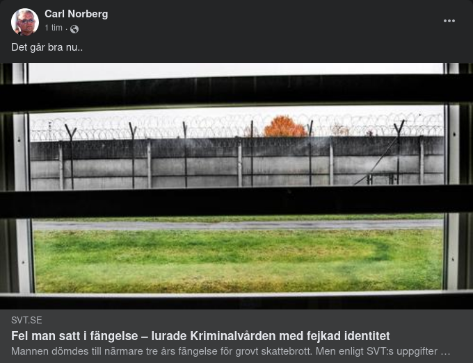 Fängslande Identitetsbedrägeri