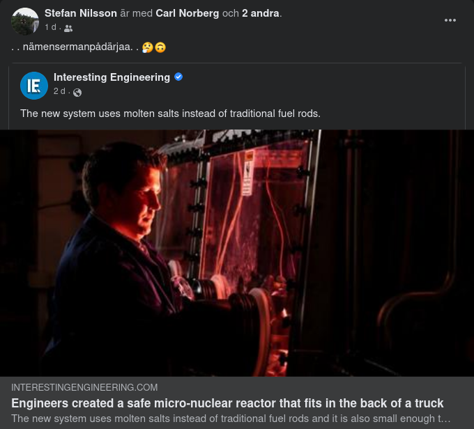 Säker Microkärnreaktor