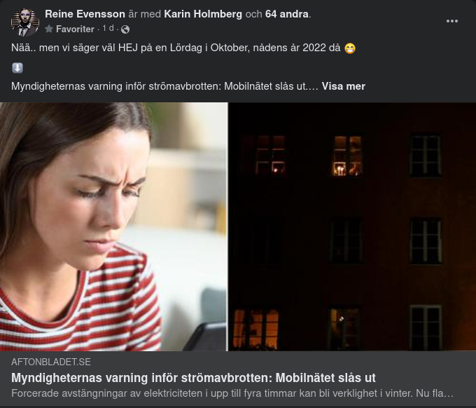 Planerade Strömavbrott & Utslagna Mobilnät