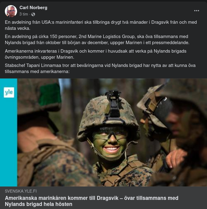 Två Månaders Övning För Amerikanskt Marininfanteri Inkvarterade I  Dragsvik