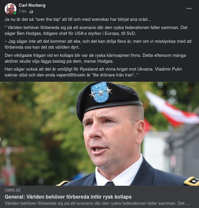 En Amerikansk General & Rysk Kollapsförberedelse