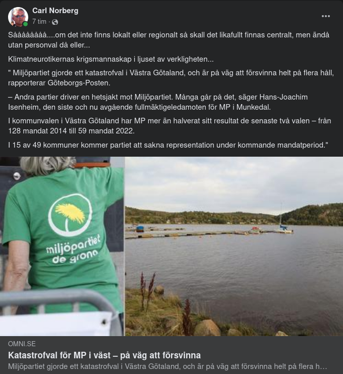 Katastrofval För MP I Västra Götaland