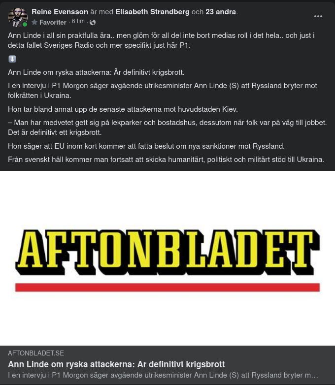 Definitivt Krigsbrott Enligt Linde