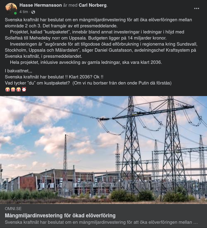 Svenska Kraftnät Beslutar & Budgeterar 14 Miljarder För Kustpaketet - Klart 2036