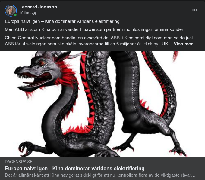 Elektrifieringsdominerande Kina