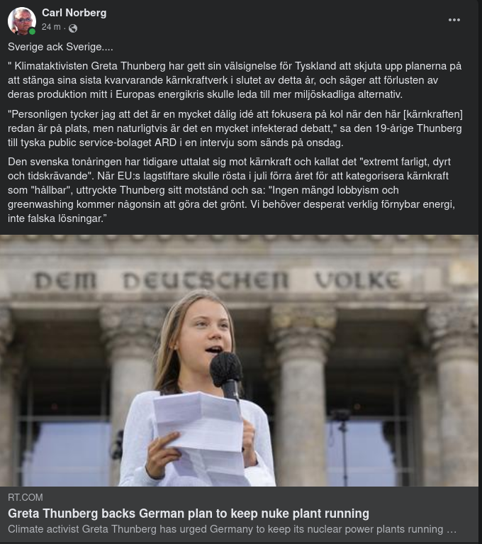 Kärnkraftsvälsignande Greta