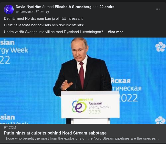 Putin Hintar Om Förmånstagare