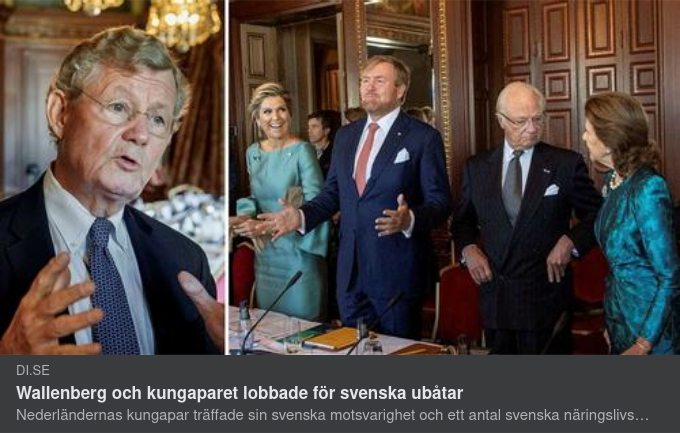 Ubåts-lobbande Wallenberg & Kungapar Under Nederländskt Statsbesök