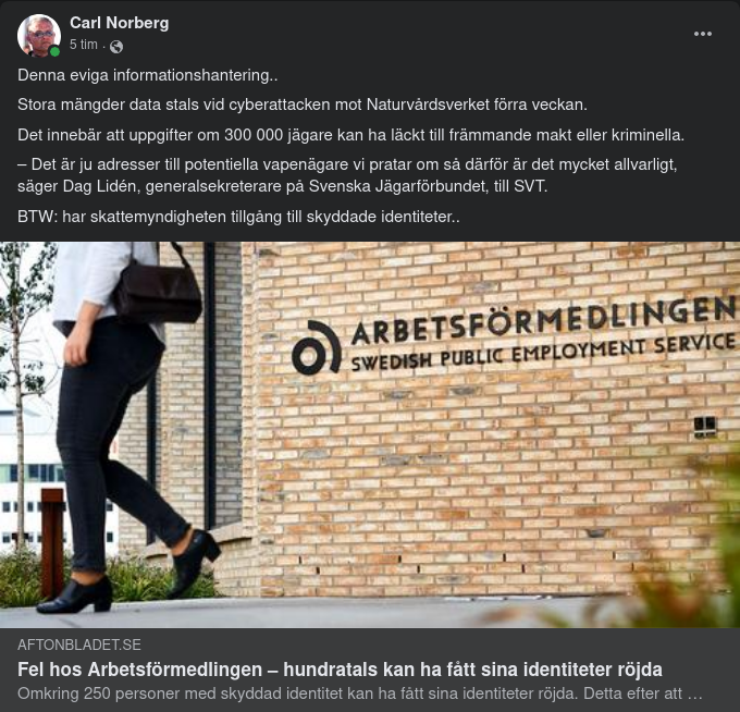 Informationshanteringsfelande Arbetsförmedling