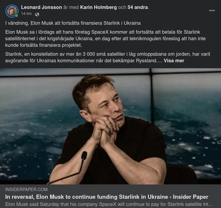 Starlinkfinansieringsfrågan