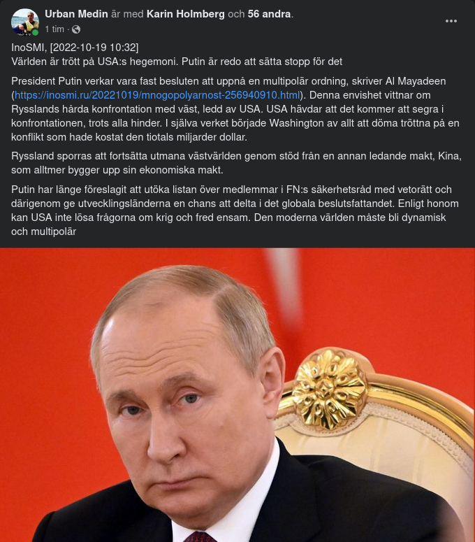Putin & USA:s Hegemoni