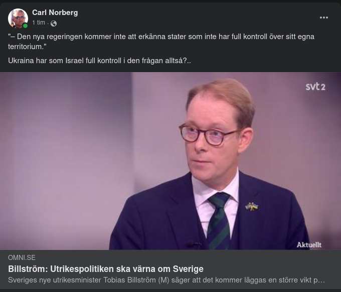 Utrikespolitik & En Allmänt Okänd Moderatkändis