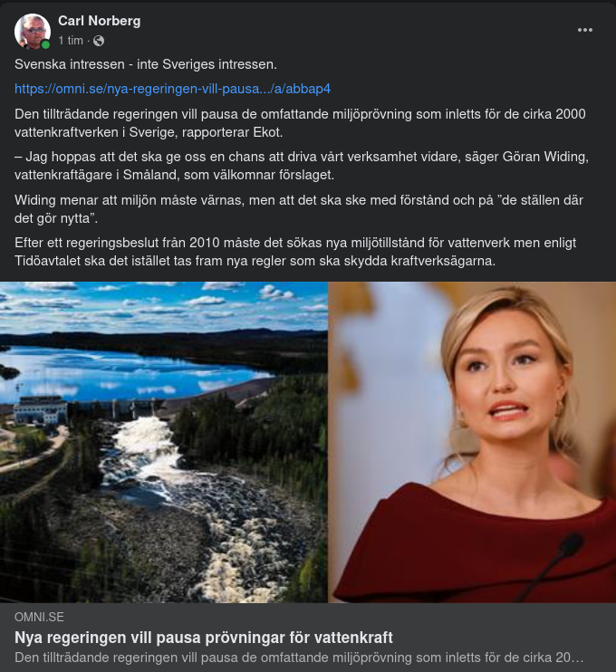 Regeringen Vill Pausa Vattenkraftsprövningar