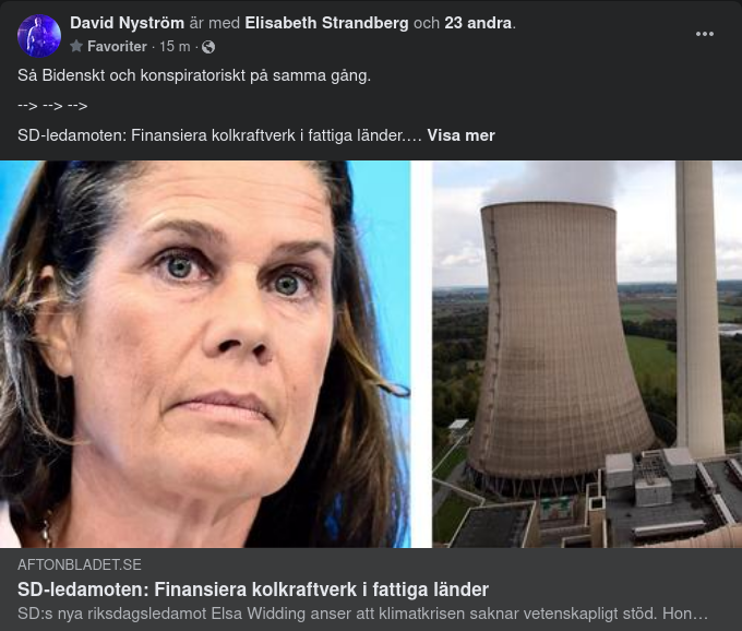 Widding Vill Se Kolkraftverk Finansierade I Fattiga Länder