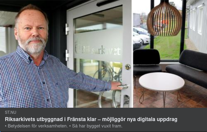 Riksarkivsutbyggnad I Fränsta Klar