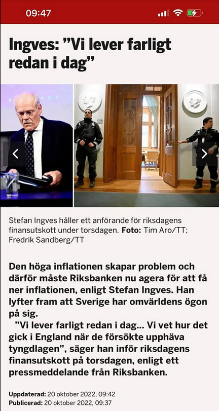 Farligt Inflationsliv För Ingves