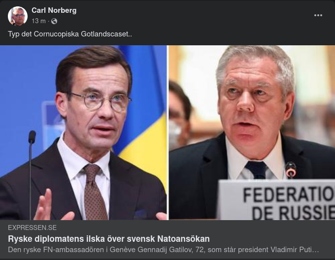 Rysk Diplomatilska Över Svensk Natoansökan