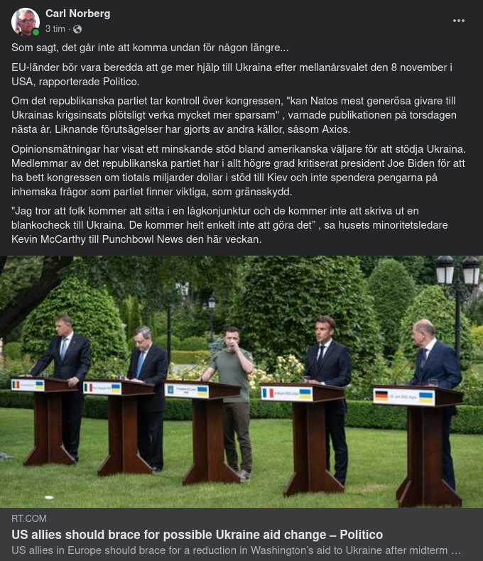 Mindre USA & Mer EU För Ukraina Efter Amerikanskt Mellanårsval?..