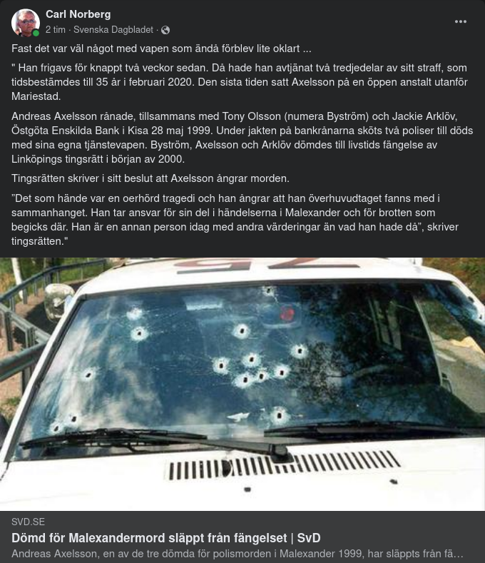 Malexandermördare Frisläppt