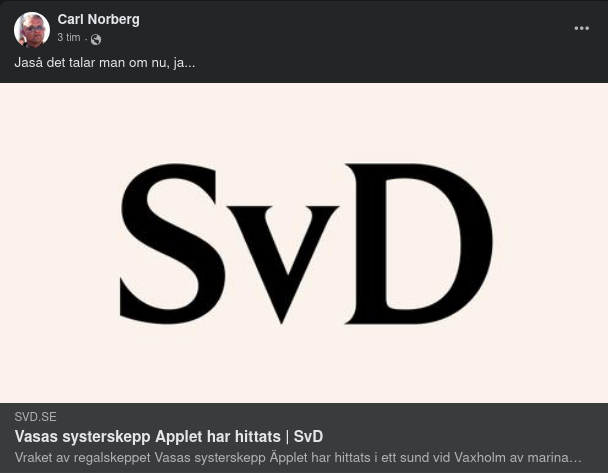 Vasas Syster Äpplet Funnet