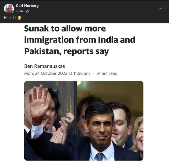 Sunak Börjar Med Ökad Invandring