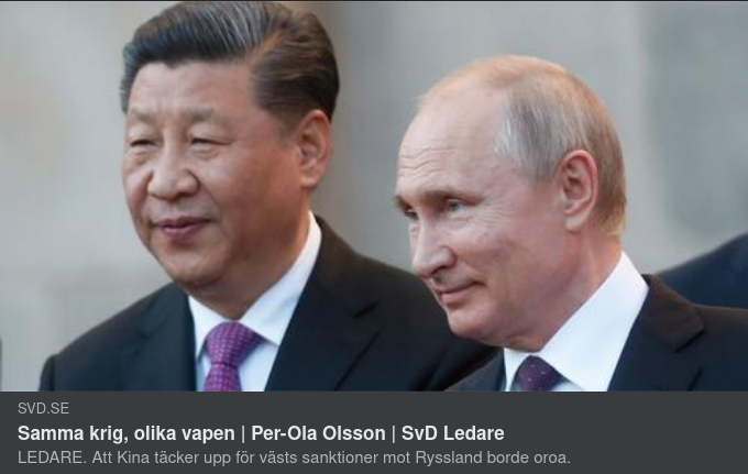 Rysk-Kinesiskt Samarbete Oroar I SvD