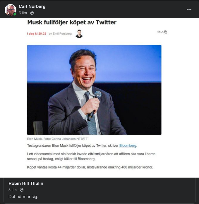 Musk Fullföljer Twitterköp Senast Fredag