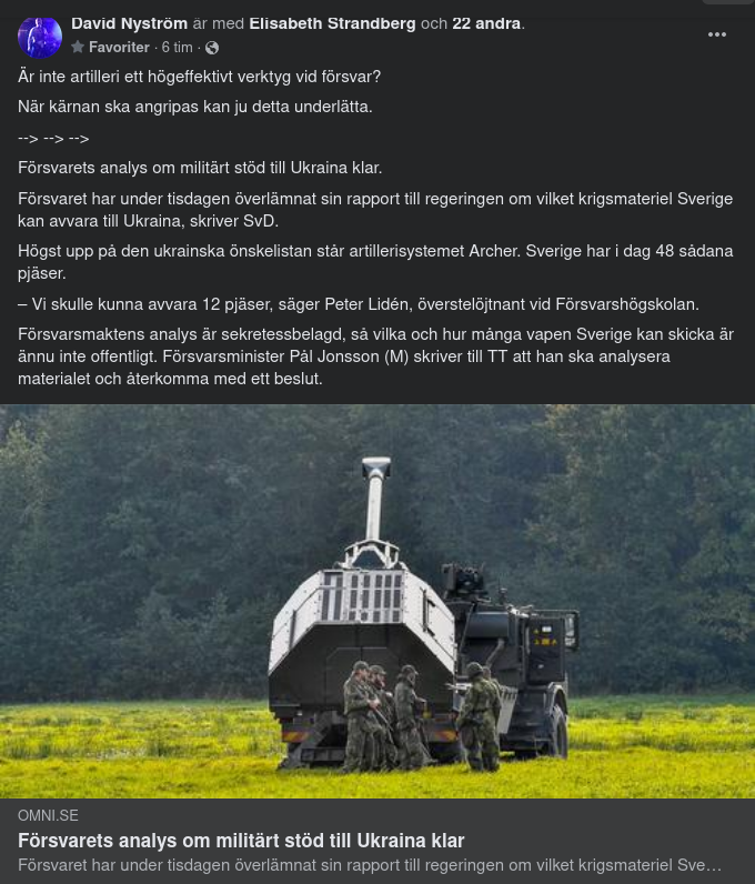 Försvarsrapport Om Vad Som Kan Undvaras Till Ukraina