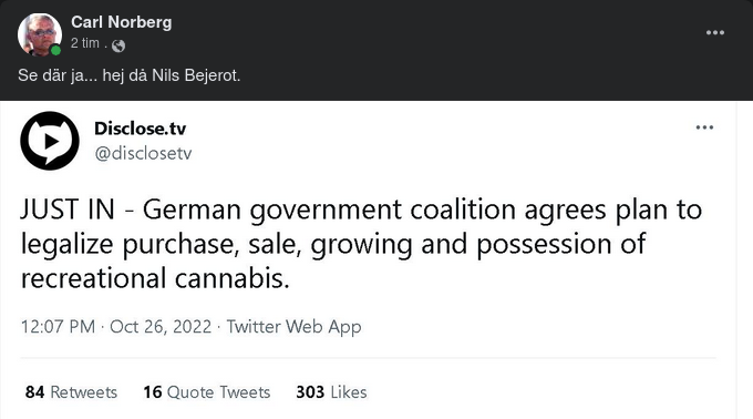 Tyskland Går Framåt Med Cannabislegalisering