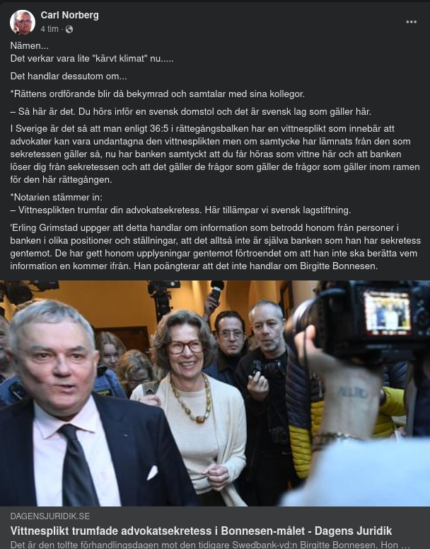 Trumfad Advokatsekretess I Bonnesen-Rättegång