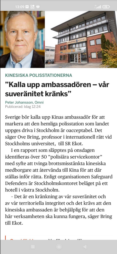 Ambassadfråga Det Där Med Hemliga Kinesiska Polisstationer?..