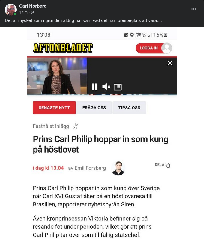 Prins Tar Över Under Kungligt Höstlov