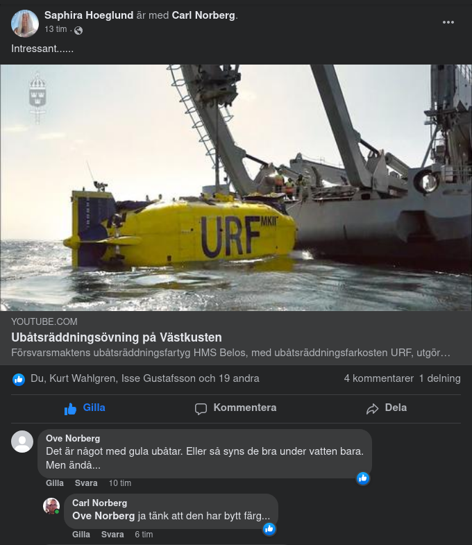 Ubåtsräddningsövning På Västkusten Anno 2019