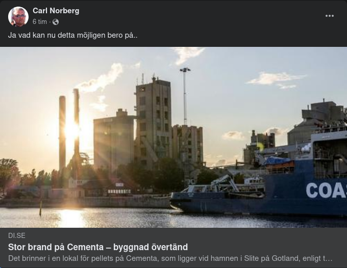 Stor Brand På Cementa