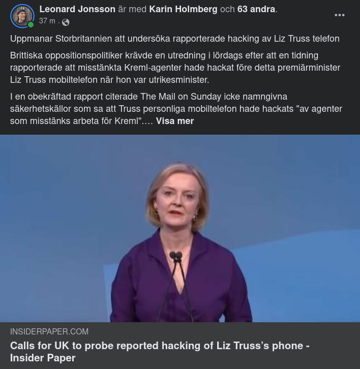 Telefonhackad Truss?..