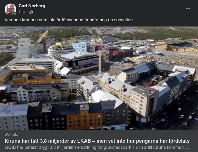 Penningfördelningsokunnigt I Kiruna