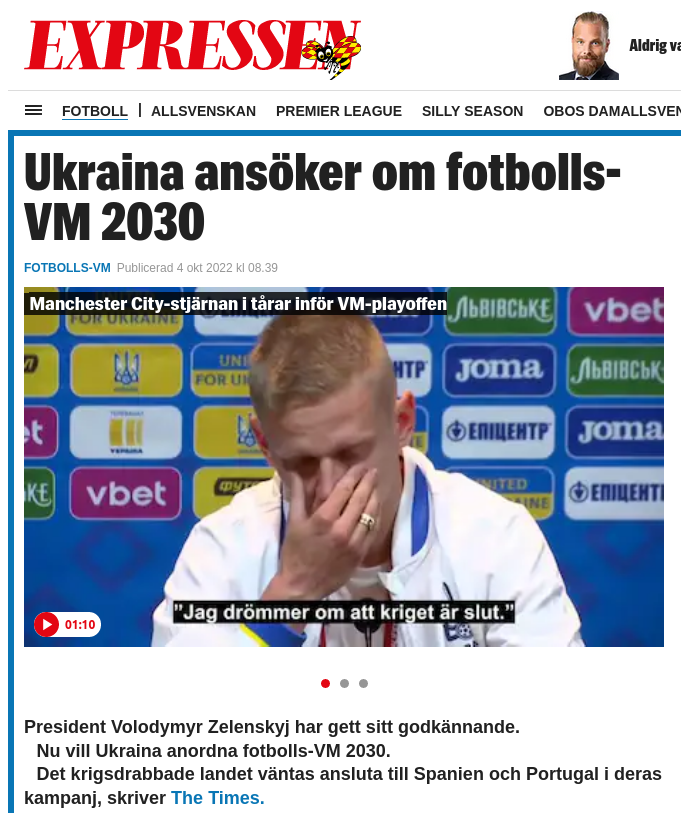 Ukraina Ansöker Om Fotbolls-VM