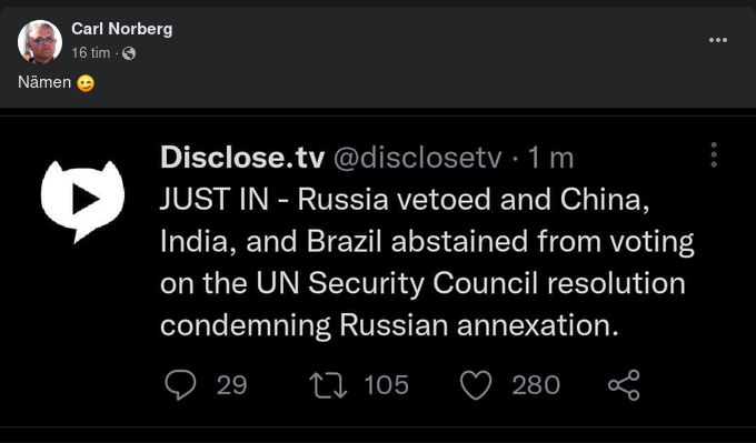 Röstningsavstående Stöd För Ryssland I FN