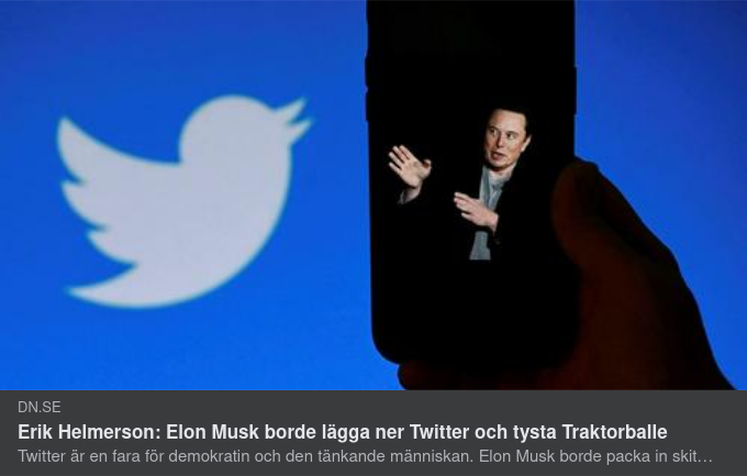 Bitterfittigt Om Musk & Twitter I DN