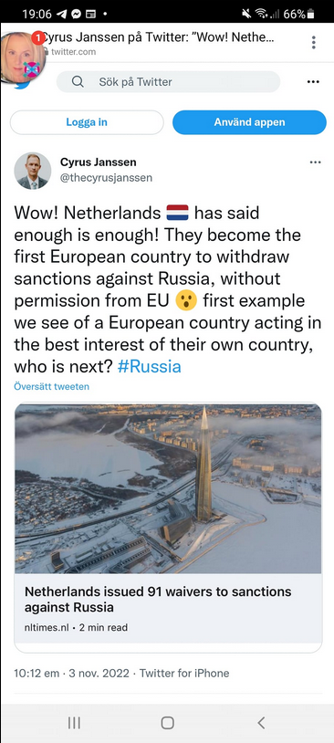 Nederländerna Drar Tillbaka Ryska Sanktioner