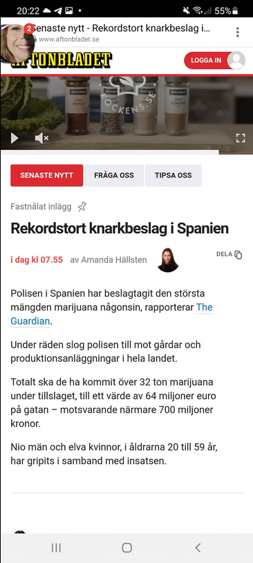 Rekordstort Spanskt Marijuanaknarkbeslag