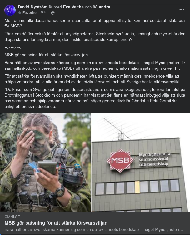 Försvarsviljesatsande MSB