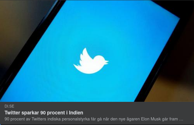 Twitter Sparkar 90% I Indien