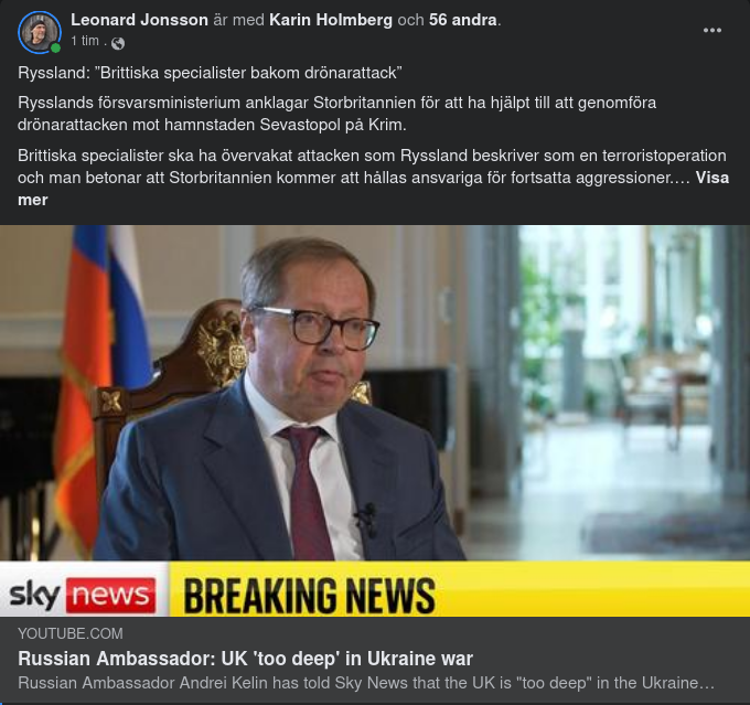 Ryssland Hävdar Brittisk Övervakning Av Drönarattack